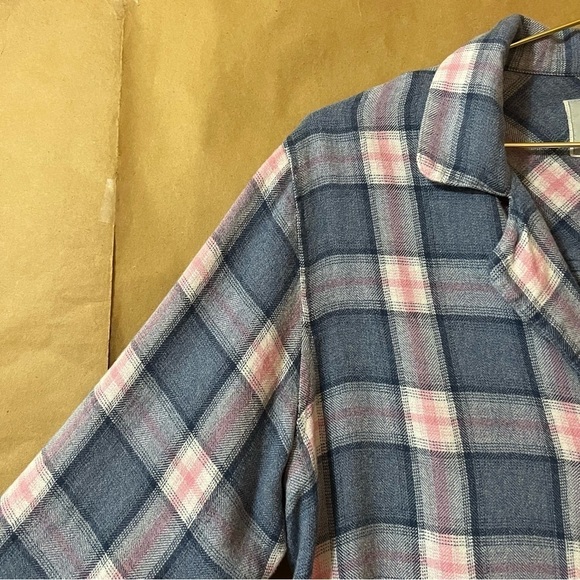 Rails | Plaid Button Front Shirt Collared Popover Crop Top Indigo Berry Size M - Picture 5 of 11
